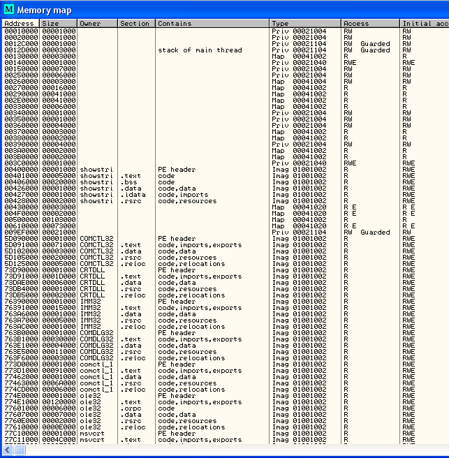 Окно “Memory”